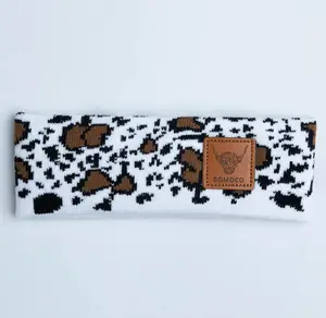 "Y2K Inspired Cow Print & Leopard Headband – Unisex Fashionable Knit Ear Warmer, Great Christmas Gift for Men, Women, and Fall & Winter Style"