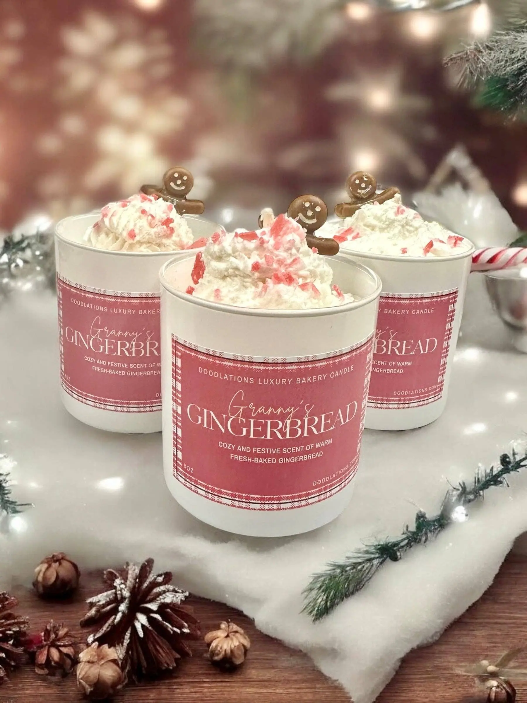 Luxury Christmas Gingerbread Bakery Wax Candle - Cozy Festive Scented Aroma, Ornamental Holiday Home Decor