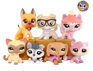 7 Lot Pet Shop Dogs and Cats Collectable with Accessories Kids Gift lps Toys