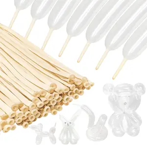 100Pcs clear 260 Balloons Clear Long Skinny Latex Balloon for Animal Ballons, Premium Quality Balloons for Beginners Baloons Making Kid's Carnivals Party Decoartion and Valentines Day , Happy Mothers Day