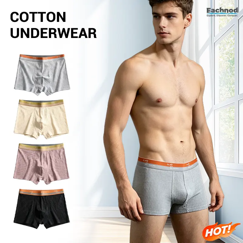 Men's 4PCS Plain Cotton Blend Antimicrobial Boxer Briefs - Antibacterial, Breathable, Sweat-Absorbent, Soft-Skin Underwear Boxer Briefs for Mensfashion (Black, Dark Gray, Purple, Light Green; Sizes L, XL, 2XL, 3XL, 4XL)