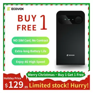 ECOVOX BOGO Deal 4G LTE Portable WiFi Hotspot No SIM Contract Needed Connect 9 Devices 1GB Data Ideal for Travel Camping RVs Buy 1 Get 1 Free Wireless Outdoor