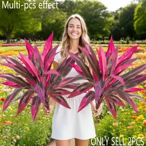 Set of Two - Lifelike Oversized Outdoor Artificial Flowers Synthetic Blooms, Made from Weatherproof Plastic Plants, Ideal for Garden, Patio, Wedding, Party, Porch Railing, Yard, Or Photography Decor