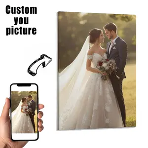 [Custom Gift] Personalized Custom Canvas Prints Custom Pine Frame Poster Wall Art Personalized Gifts for Couples Friends Bedroom Canvas Prints with Your Photos, Picture Image Prints Wall Hanging Decor, Christmas Gift