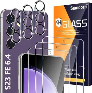 [3+3 Pack] for Samsung Galaxy S23 FE Screen Protector, 9H Tempered Glass, Ultrasonic Fingerprint Compatible, HD Clear Case Friendly for Samsung S23 FE Glass Screen Protector 5G