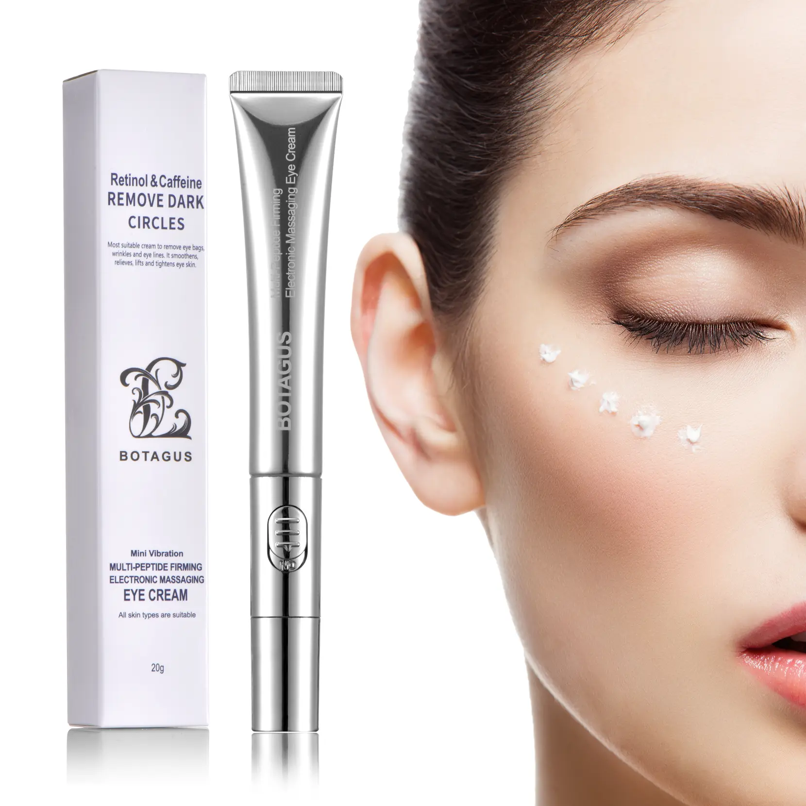 BOTAGUS Electric Eye Cream 20mL - Anti-Puffiness & Dark Circles,Hyaluronic Acid + Caffeine, Reduce Wrinkles & Fine Lines,Firm &c Hydrate Under Eye Skin