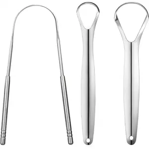 3 PCS Metal Tongue Scraper, Tongue Scrapers for Adults, Stainless Steel Tounge Scrappers, Tounge Scraper, Portable Tongue Scrappers