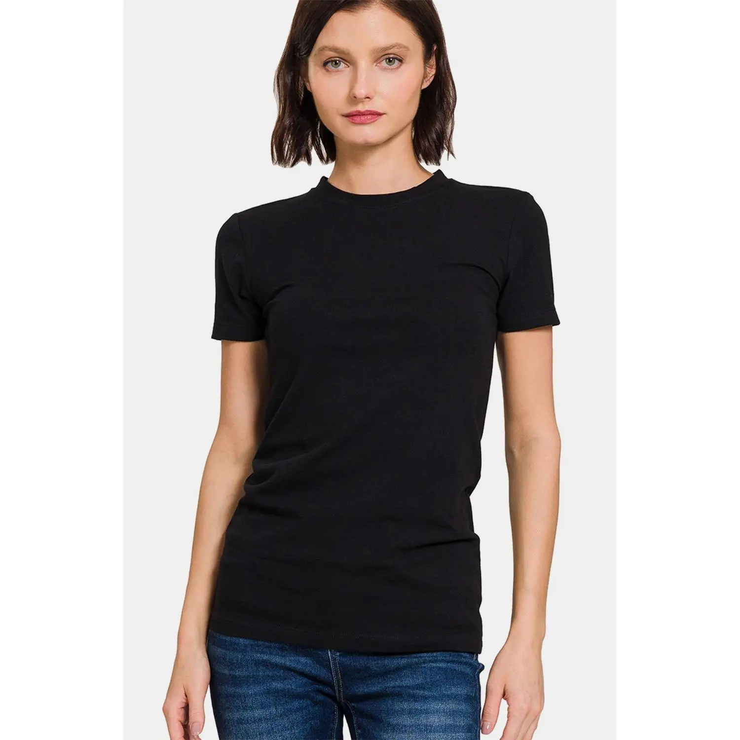 Zenana Crew Neck Short Sleeve T-Shirt Basic Breathable