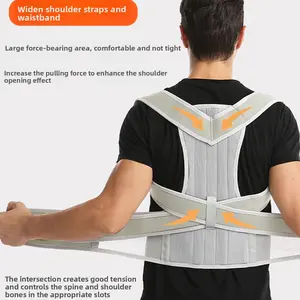 Back correction artifact Male and female posture prevention of scoliosis Open shoulder Open back Adult posture with hunchback straight back. Brace