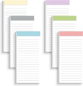 6 Pack  Notepads for Fridge, Grocery List  Pad for Refrigerator, Memo Notepad with Lined Pages, 50 Sheets per Note Pads To-Do List, Shopping List(300Sheets)