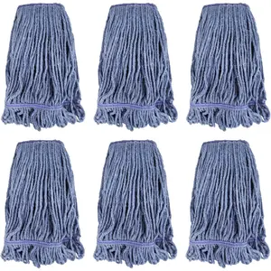Commercial Heavy Duty Mop Heads Replacement: 6 Packs Industrial Wet Mop  for Floor Cleaning - Commercial Products Looped End String  Refills