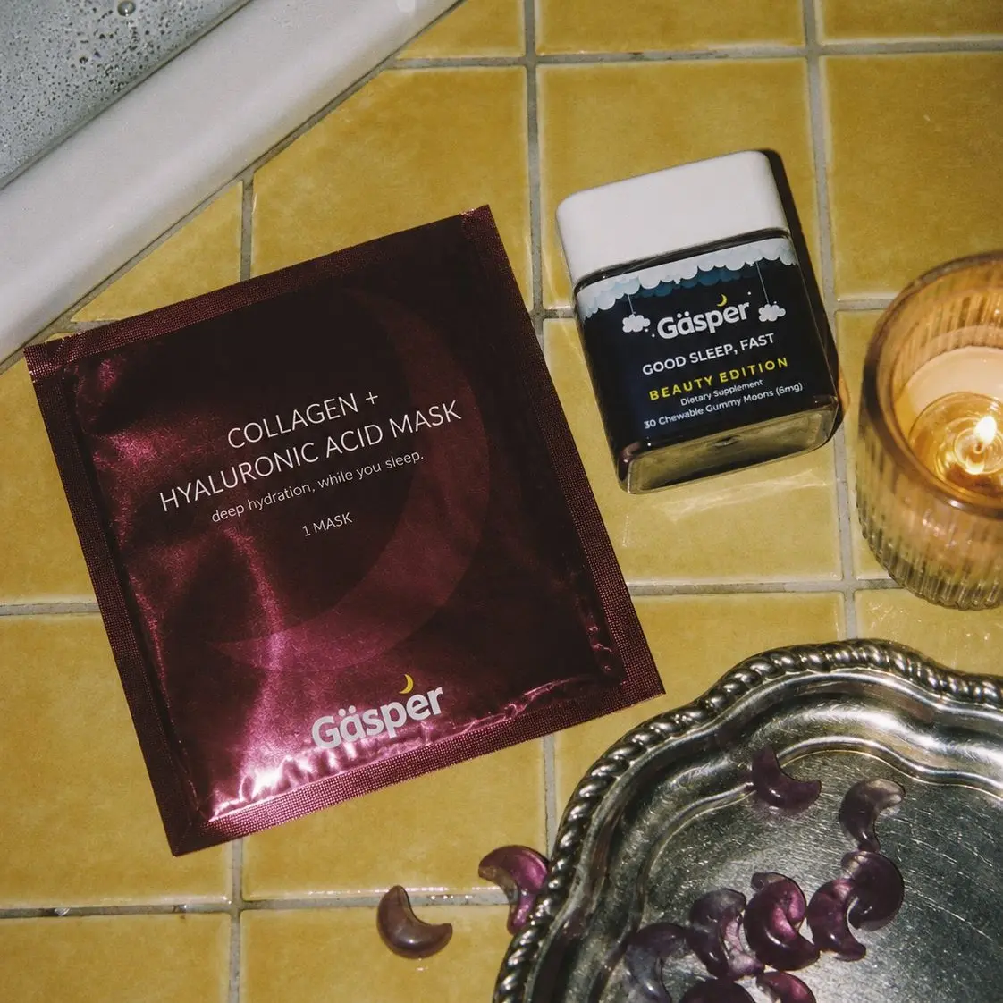 Beauty Sleep by Sweden LLC Ritual Kit - Sleep Gummies, Overnight Hydrogel Hydration Masks with Glycerin, Acrylates Copolymer, Hyaluronic Acid, Collagen