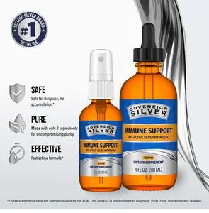 Sovereign Silver Immune Support Starter Bundle, Supplement Drops and Fine Mist Spray, Made With 2 Ingredients, Bio-Active Silver Hydrosol and Pharmaceutical-Grade Purified Water, Liquid Supplements for Healthy Living, Take Control of Your Daily Health