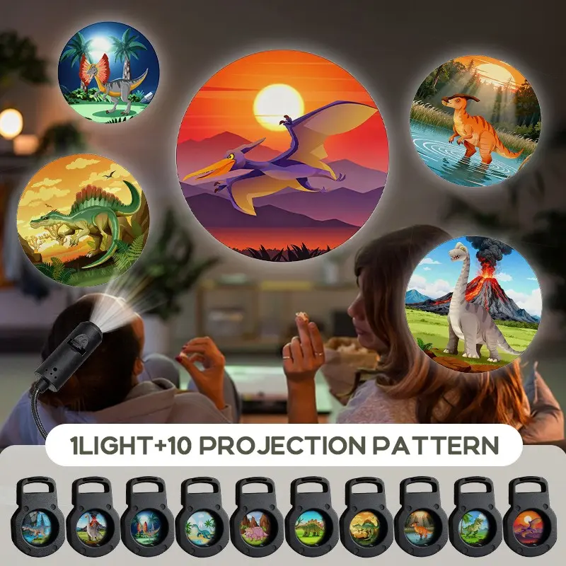 Dinosaur Theme USB Projector Lights, Night Light Projector, 360° Rotatable, Ideal for Bedroom, Study, Living Room, Perfect Birthday Gift for Kids