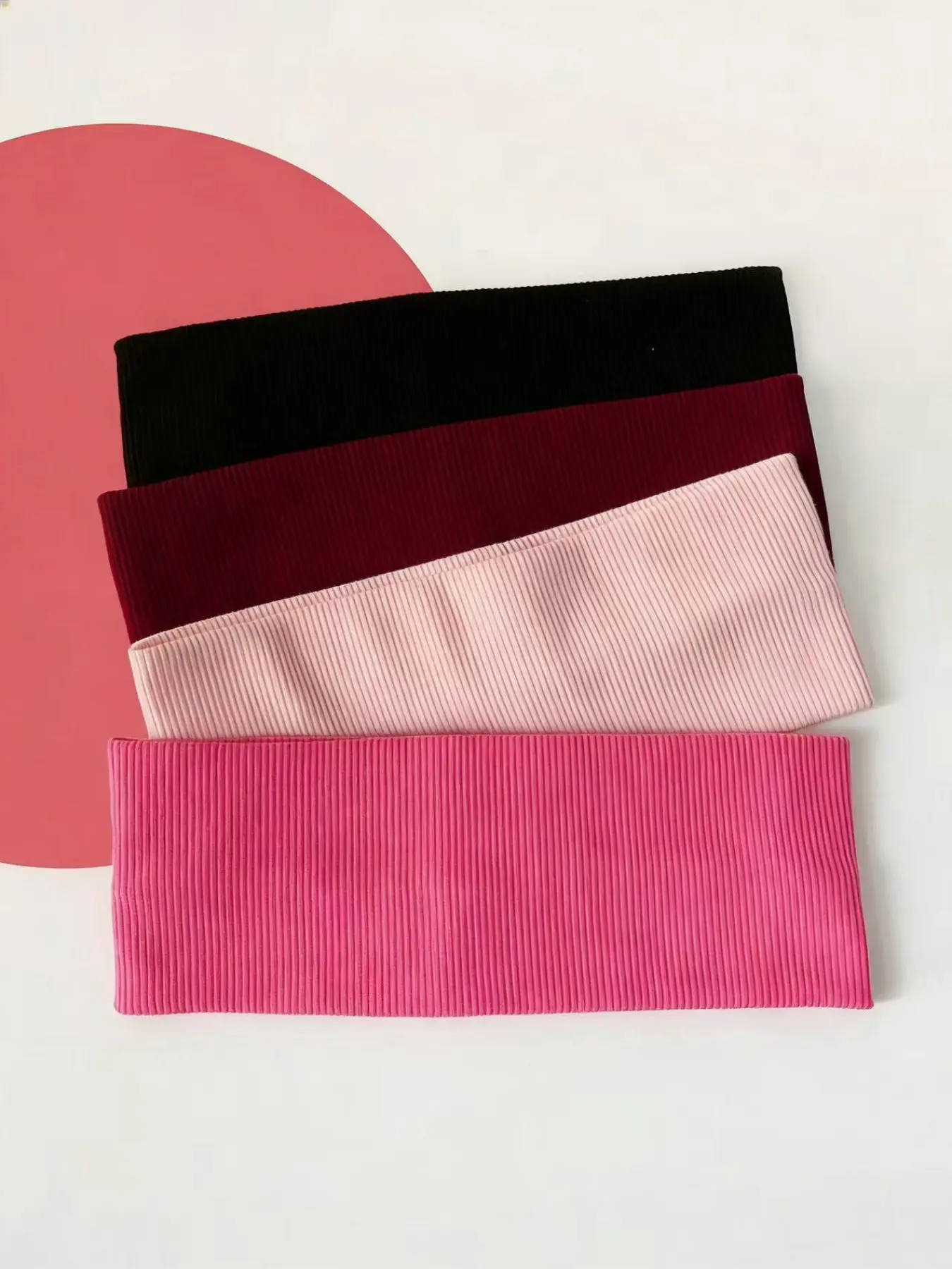 Women & Girls Casual Sports Elastic Headband Set, Workout Headbands, Ribbed Fabric Simple Headwear, Fashion Party Daily Sport Clothing Decoration, Headbands Women, Stretchy Headbands