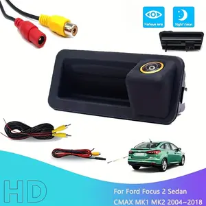 HD Fisheye Rear View Camera For Ford Fiesta MK6 Hatchback 2009~2016 2017 Car Trunk Handle Reverse Parking Backup Monitor, Car Rear View Camera Trunk Handle Camera, Parking Assistant, Night Vision