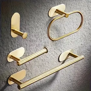 4-piece bathroom Decorative Modern stainless steel towel ring towel rack bathroom towel bar bathroom hook set bathroom rack toilet paper rack storage hook, towel rack.