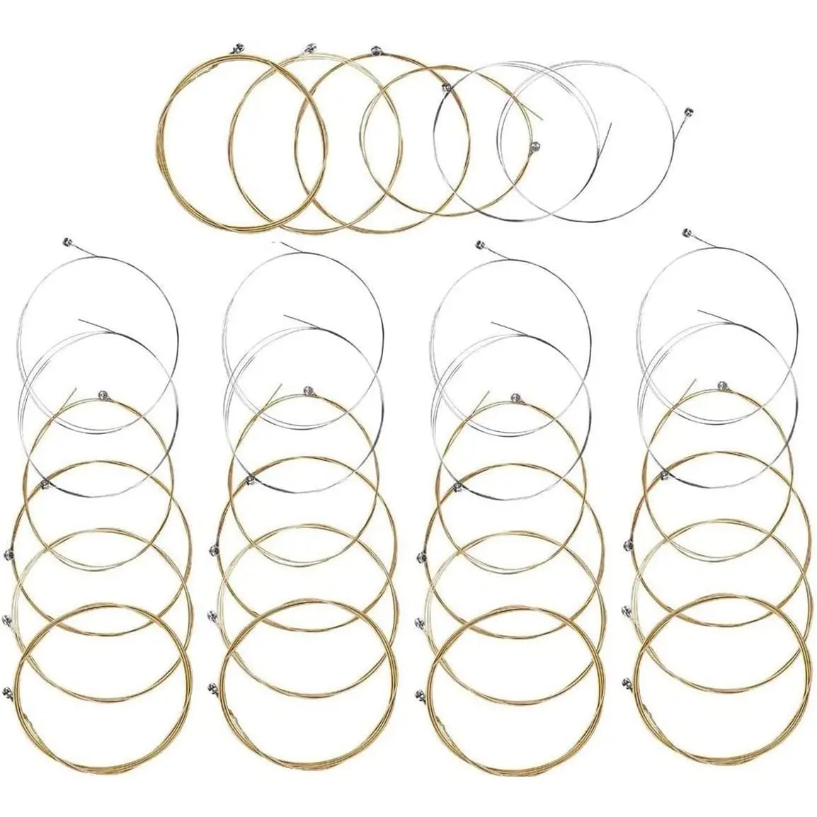 5 Sets of 6 String Guitar Strings Replacement Steel Guitar Strings for Acoustic Guitar  Ball End