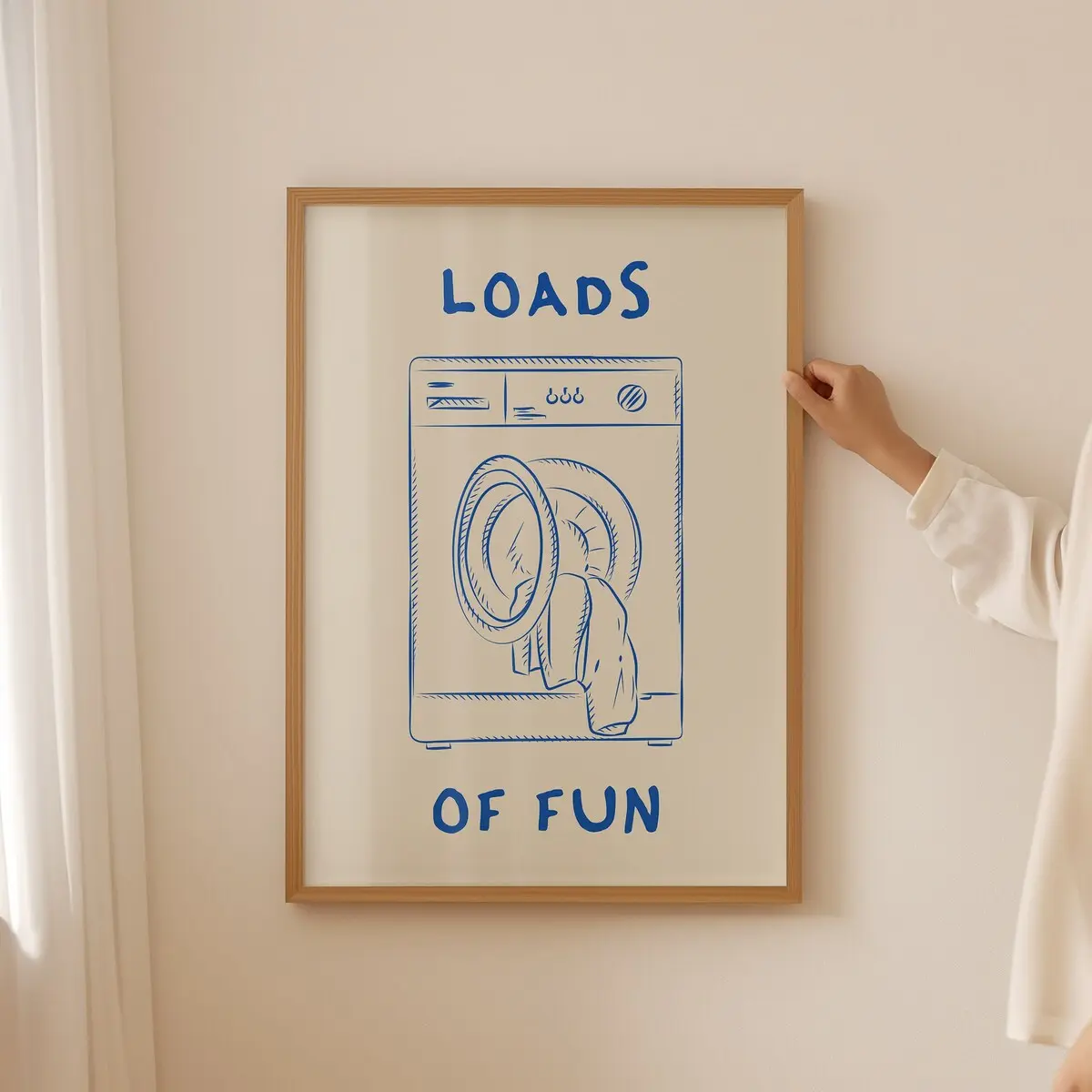 Loads of Fun Poster Funny Laundry Print Laundry Room Decor Cute Quote Print Wall Art Laundromat Poster Blue Laundry Room Print, Room Decor, Unframed