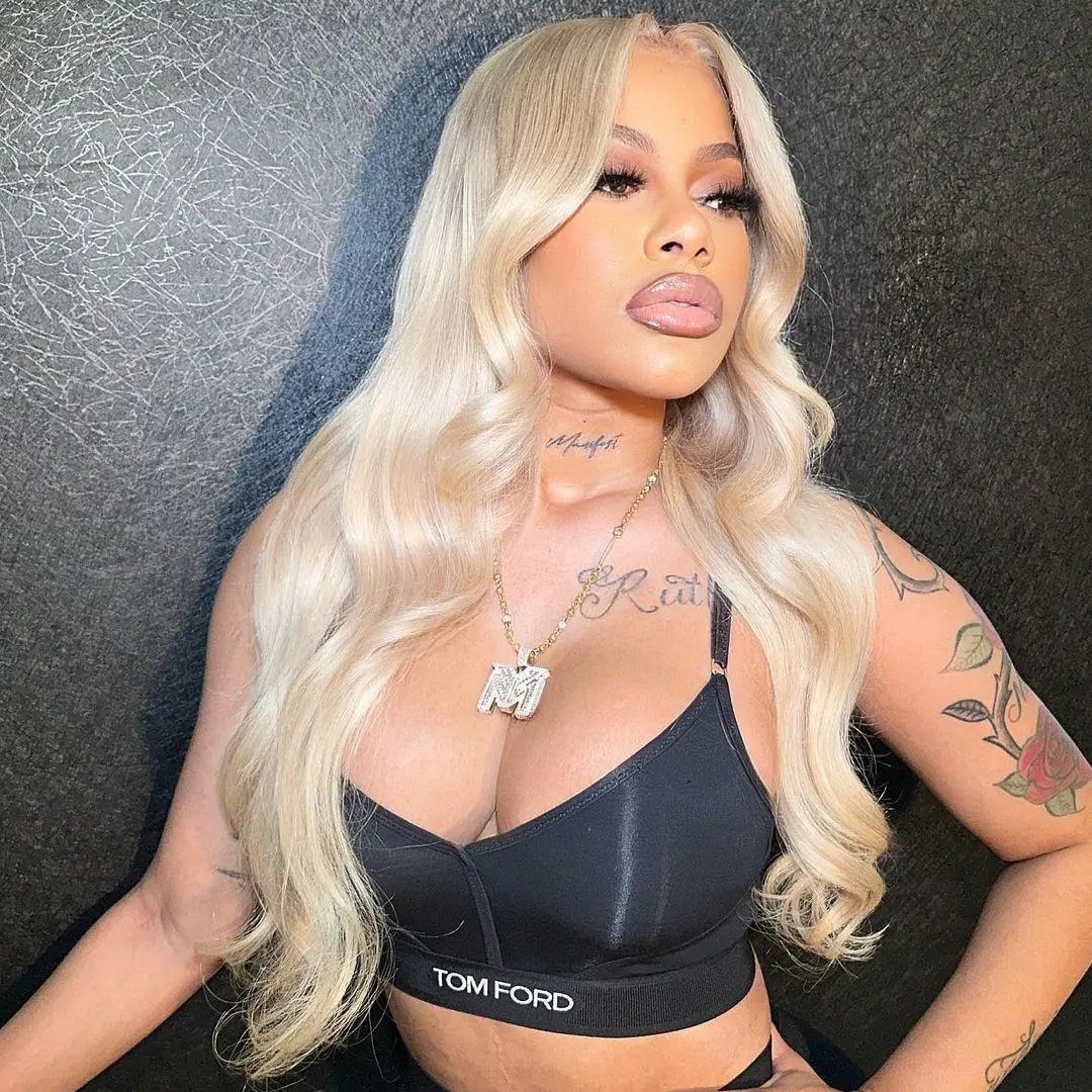 Anyweek 613 Lace Front Wig Human Hair Blonde Wig Human Hair Blonde Body Wave Lace Front Wigs Pre Plucked 613 HD Lace Frontal Wig for Women