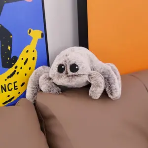 Realistic Fluffy Plush Stuffed Spider Toy - Gray Spider Doll, Ideal Gift for Christmas, Perfect for Stuffed Toys Collectors, Stuffed Stuffed Toys, Plush Stuffed Toys