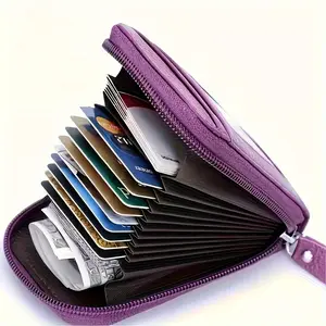 1PC Multi functional card bag, multi-color anti-theft zipper, vertical short wallet, Card Carrying Holder