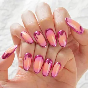 Never Have I Ever | Premium Press On Nails - SUNSET CHROME | Reusable, Salon-Quality & Long-Lasting | Chrome Finish | By Taybeepboop