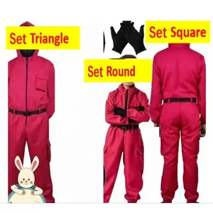 Gift Mask – Squid Game Clown Cosplay Set for Halloween (Adults & Kids) – Includes Jumpsuit, Gloves, and Inspired Mask