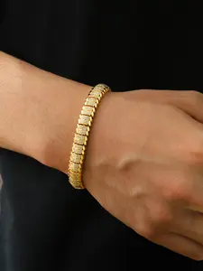 ICED CHICS 9mm Unisex's Cool Fashionable Snake Bone Polygonal Hip-hop High Quality Bracelet, Luxurious Sparkling Synthetic Gemstones Snake Chain Bracelet for All Occasions