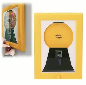 Wall-Mounted Candy Dispenser Picture Frame with Gumball Machine-Style, Hangable for Fast Candy Distribution! Fun Living Room Decor. A Unique Nutty, Pet Snack Photo Frame, Ideal as Birthday, Holiday, Halloween, and Thanksgiving Gifts for Home Decor