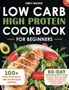 Low Carb High Protein Cookbook for Beginners: 100+ Easy, Delicious, and Nutritious Recipes with a 60-Day Balanced Meal Plan to Build Muscle