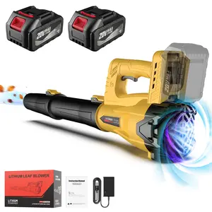 Leaf blower, electric cordless leaf blower with 2 batteries and charger, lightweight cordless leaf blower for blowing leaves, yard cleaning, lawn care and dust removal
