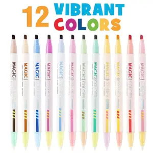 Magic Color-Changing Fluorescent Pens Set, Dual-Headed Dual-Color, Large Capacity Ink, Ideal for Diary, Cartoon, DIY, Drawing, Art Supplies