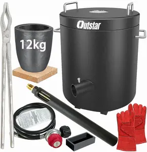 Outstar 12KG Propane Melting Furnace Kit,Large Capacity Foundry Kiln Smelting Gold Silver Copper Aluminum Metal Recycle for Jewelry Making and Metal Casting