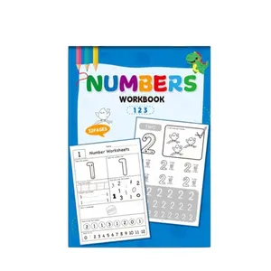 Kindergarten Cartoon Number Tracing Book, 32 Pages Dot Matrix Copybook, Writing Practice Pad, Control Pen Training, School Supplies