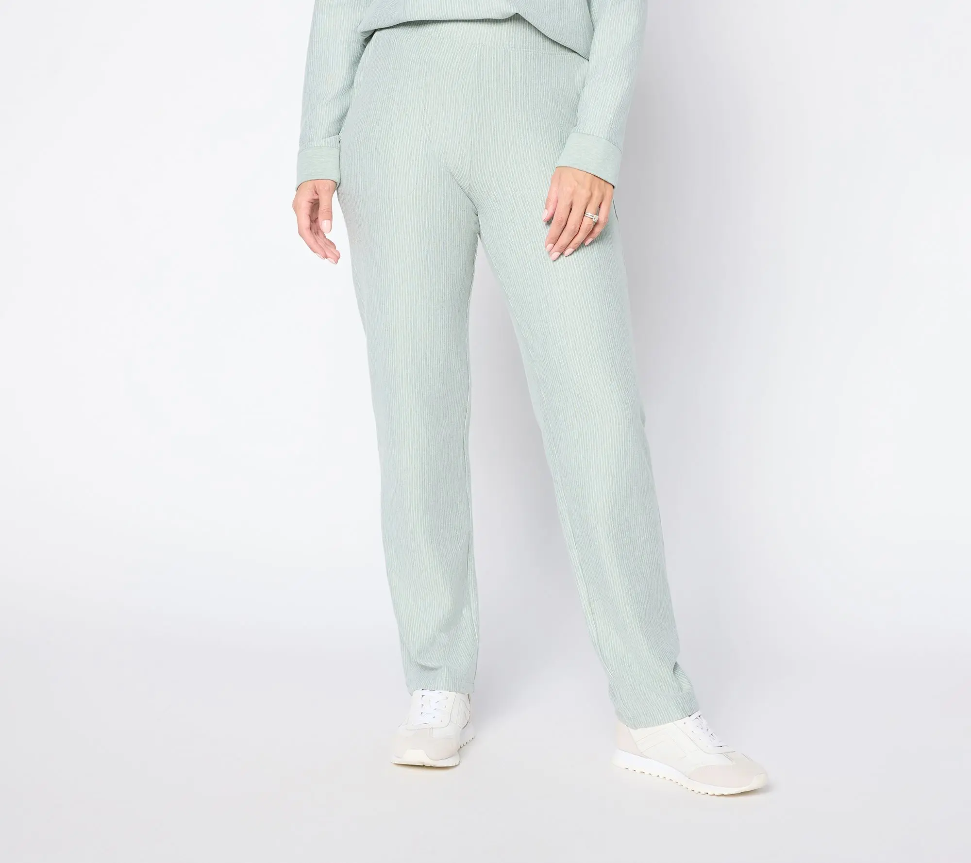 Denim & Co. Petite Interlock Straight Leg Pant