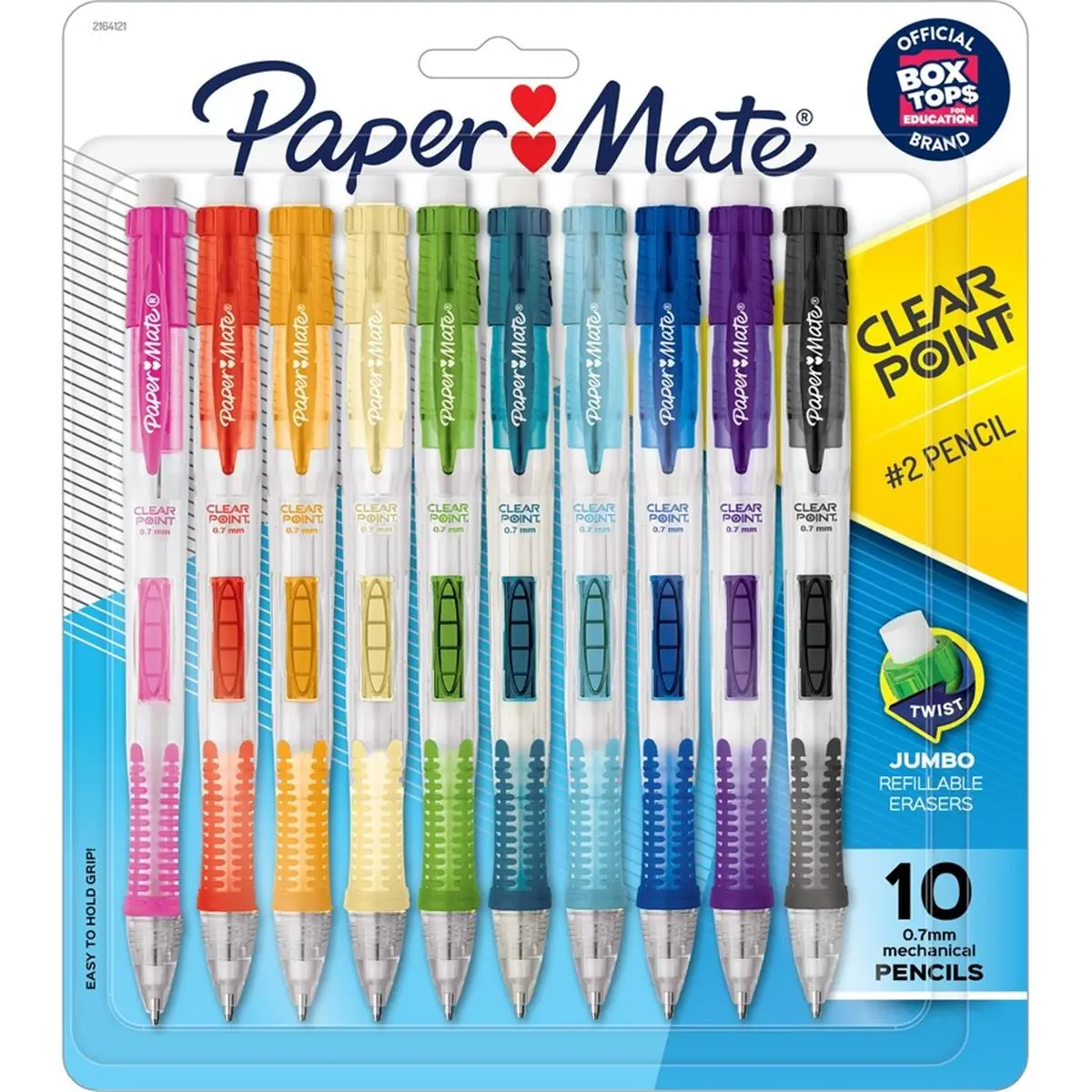 Paper Mate Side Click Clearpoint Mechanical Pencils - 0.7mm Lead, Assorted Barrels, 10-Piece Pack, Jumbo Eraser, Stress Relief, Precise Writing/Drawing, Stationery Supplies for Office/Art Projects, Doodles