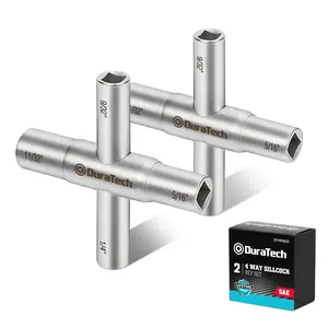 #fathersdaygift DURATECH 4 Way Sillcock Key Set, 1/4", 9/32", 5/16", 11/32", 2-Pack, for Valve, Faucet, and Spigots