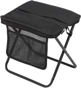 Portable Ultra-Light Carbon Steel Camping Stool - Compact Handbag-Style with a Pocket for Foldable Storage, Suitable for Picnics, Camping