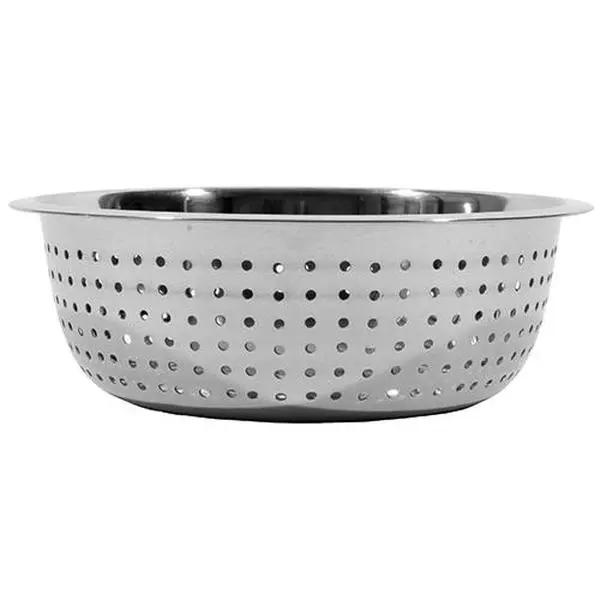15 in. Stainless Steel Metal Chinese-Style Large-Hole Colander, Kitchen Utensils and Equipment for Kitchen Straining Tasks