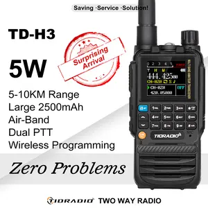 TIDRADIO TD-H3 GMRS&HAM Radio Handheld Long Range Two-Way Radio,,Wireless Programming Multi-Band Receiving USB-C Programming & Charging,2500mAh Battery,AM/FM Reception,NOAA VOX SCAN