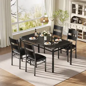 YJ-Garvee Modern and Retro Dining Table Sets with Upholstered Chairs, Sturdy Metal Legs, Corner Protectors, Space-Saving Designs for Apartments, Breakfast Nooks, Small Dining Rooms, Various Sizes and Colors