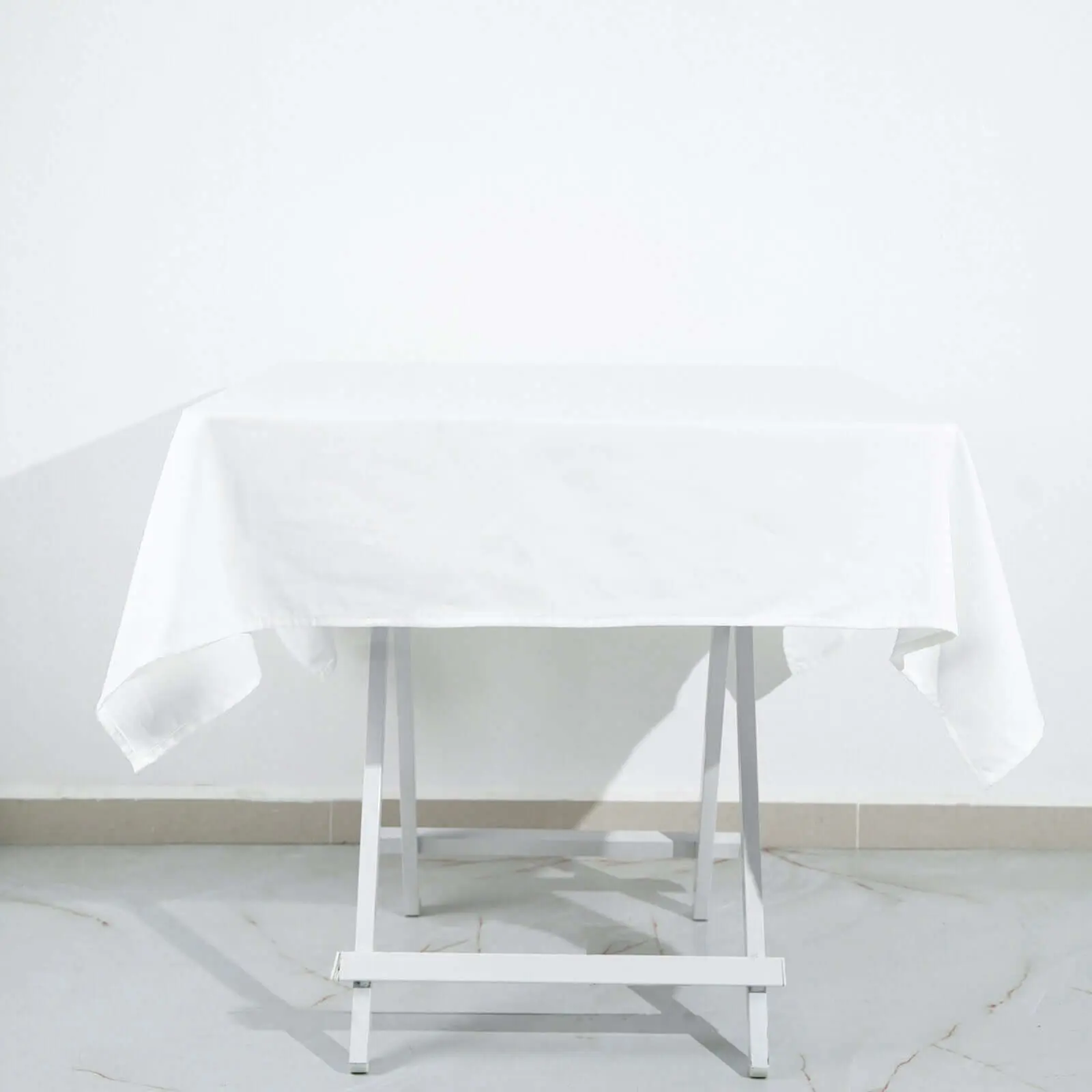 100% Cotton Square Tablecloth - 54"x54" White, Soft & Breathable Table Cover for Outdoor Tables, Birthday, Wedding, Ceremony Use - Not Pre-Shrunk