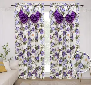 Jamie Blackout Curtain Panel with Attached Valance Floral Design 52x84+18 in for Bedroom or Living Room Soft Durable Easy to Maintain