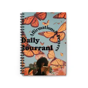 Daily Affirmations & Prayers Spiral Notebook - Motivational Journal for Self-Reflection, Personalized Gifts, Butterfly Design, [...]