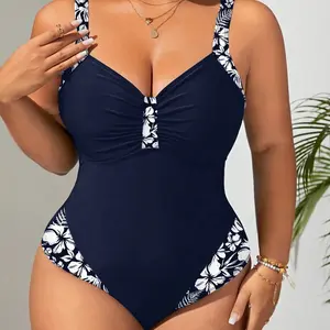 Newly designed printed backless one-piece swimming suit for women, beach and seaside summer swimsuit in multi-color combinations, beachwear for vacation