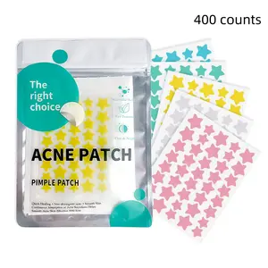 [Buy 1 Get 1 Free] 400Pcs Acne Patches Suitable for All Skin Types, 5 Sizes, Daily Face Skincare Accessories, Hoydrocolloid Acne Patch