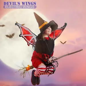 Children's Bat Wing Toy - With LED Light and Music Function - Suitable for Birthdays, Christmas Parties, Suitable for Both Boys and Girls - Red Wings