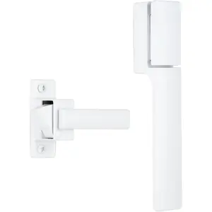 Free Hanging Screen and Storm Door Handle, Replacement Latch Handle for Screen & Storm Doors, No Lock-Out Technology, Easy Installation, Modern Design (White)