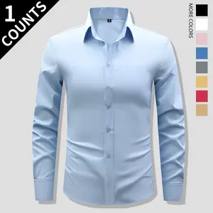 Men's Classic Slim Fit Dress Shirt – Professional Long Sleeve Button-Down – Versatile Tailored Look for Business, Weddings, and Everyday Essentials